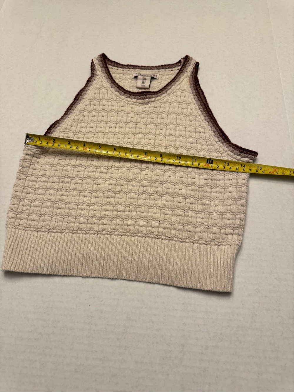 Sincerely Jules Cream Knit Tank Top Size Small Boho Minimalist Sleeveless - Picture 10 of 11